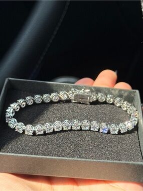 18K White Gold Plated Tennis Bracelet | 4MM Cubic Zirconia